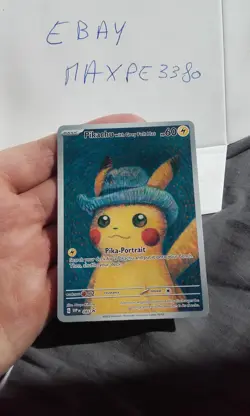 PIKACHU VAN GOGH WITH GREY FELT HAT SVP EN 085 PROMO POKEMON CARD/ - Image 1