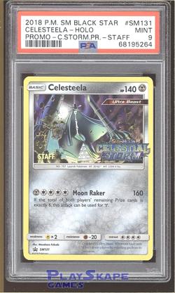 Pokemon Card PSA 9 Celesteela STAFF SM131 Celestial Storm Prerelease Promo 2018 - Image 1