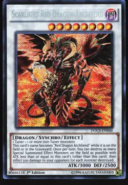 Scarlight Red Dragon Archfiend DOCS-EN046 Yugioh TCG Card Secret Rare VLP - Image 1
