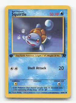 Pokemon TCG - Squirtle 68/82 Damaged Common Team Rocket 1st Edition - Image 1