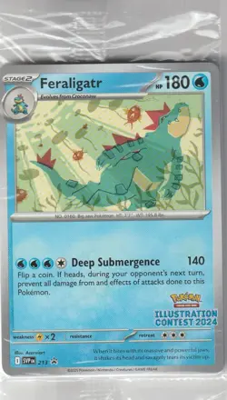Pokemon TCG Illustration Contest 2024 Promo Sealed Pikachu Feraligatr Sylveon - Image 1