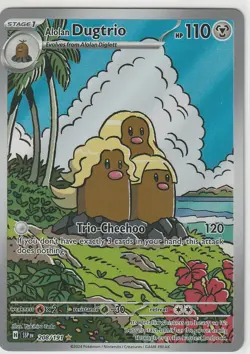 Pokemon TCG Alolan Dugtrio - 208/191 - SV08: Surging Sparks (SSP) IR Near Mint - Image 1