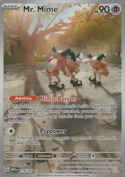 Pokemon TCG Mr. Mime - 179/165 - SV: Scarlet & Violet 151 (MEW) Near Mint NM - Image 1