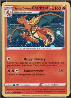 Pokemon Special Delivery Charizard SWSH075 Promo Holo Card English - Image 1