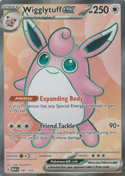Pokemon TCG Wigglytuff ex - 187/165 - SV: Scarlet & Violet 151 (MEW) Near Mint - Image 1