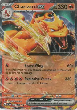 Pokemon TCG Charizard ex Double Rare 006/165 - SV: Scarlet & Violet 151 (MEW) NM - Image 1
