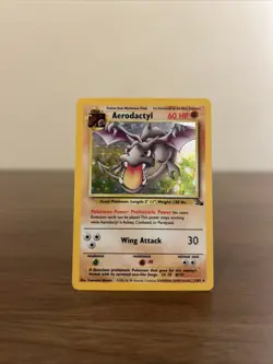 Pokemon TCG Aerodactyl Fossil Holo Card 1/62 Unlimited Rare LP Condition - Image 1