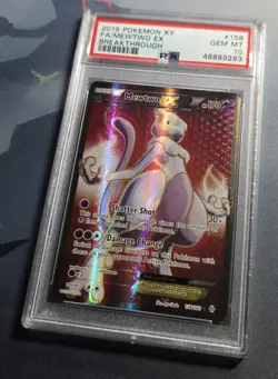 2015 Pokemon XY Breakthrough Full Art FA Mewtwo EX #158 PSA 10 - Image 2