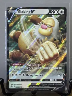 Slaking V 058/078 Ultra Rare Holo - Pokemon Sword & Shield Pokemon Go - Image 1
