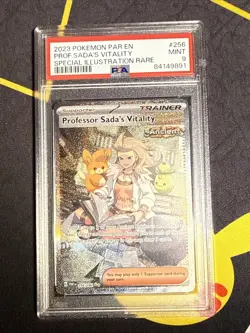 2023 POKEMON PAR SPECIAL ILLUSTRATION RARE #256 PROFESSOR SADA'S VITALITY PSA 9 - Image 1