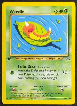 Weedle 70/75 1st Edition Neo Discovery Pokemon Card - Image 1