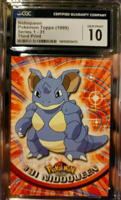 Nidoqueen - Pokemon Topps (1999) - Series 1-31 - Third Print - CGC-10 - Image 1
