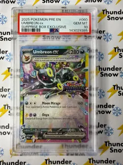 Umbreon ex #060 Surprise Box Exclusive Prismatic Evolutions 2025 Pokemon PSA 10 - Image 1