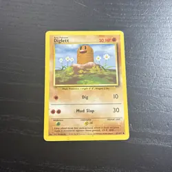 1999 Pokemon Base Set Diglett 47/102 Error Misprint Sideways Fighting Energy LP - Image 1
