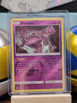 Mewtwo 75/214 LP/NM Reverse Holo Rare Unbroken Bonds Foil SM Pokemon TCG Card - Image 1