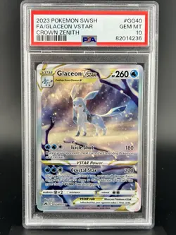 2023 Pokemon Crown Zenith GG40 Glaceon VSTAR Full Art PSA 10 - Image 1