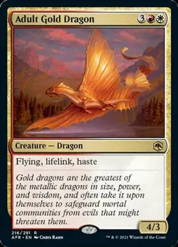 Adult Gold Dragon - Light Play MTG Adventures in the Forgotten Realms - Image 1
