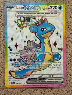 LAPRAS EX 158/142 ULTRA RARE STELLAR CROWN POKEMON NM/M - Image 1