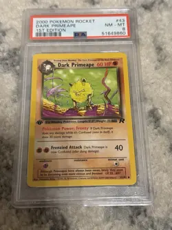 2000 POKEMON ROCKET 1ST EDITION #43 DARK PRIMEAPE PSA 8 - Image 1