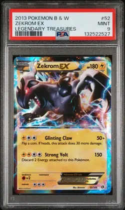 2013 POKEMON B&W LEGEND TREASURES #52 ZEKROM EX PSA 9 - Image 1