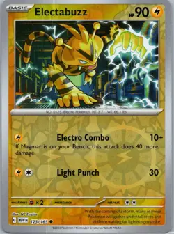 Pokemon Reverse Holo Electabuzz SV: Scarlet & Violet 151 125/165 LP - Image 1