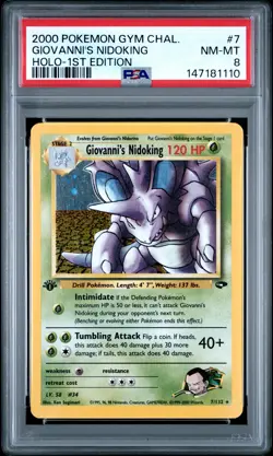 2000 POKEMON GYM CHALLENGE HOLO-1ST ED #7 GIOVANNI'S NIDOKING PSA 8 - Image 1