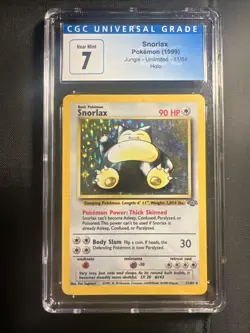 Pokemon TCG Snorlax Jungle 11/64 Holo Unlimited Holo Rare CGC - 7 NEAR MINT - Image 1