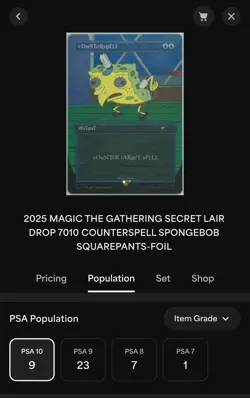 SPONGEBOB MTG SECRET LAIR - COUNTERSPELL FOIL #7010 and #1933 Sequential PSA 10s - Image 3