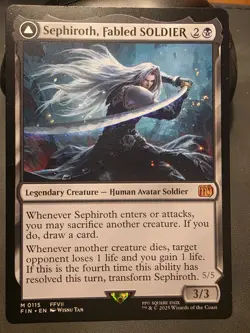 Magic: The Gathering Sephiroth FFVII Cards - Fabled SOLDIER & One-Winged Angel - Image 1