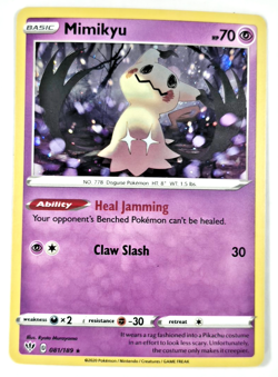 Mimikyu - 081/189 - Cosmos Holo Promo Rare Darkness Ablaze TCG Pokemon Card - NM - Image 1