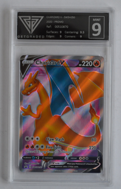 Pokemon TCG Charizard V SWSH050 Promo card GETGRADED MINT 9 - Image 1