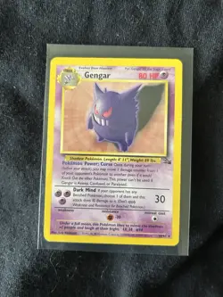 Pokemon TCG Gengar Fossil Set 20/62 Rare Non-Holo Card LP Condition - Image 1