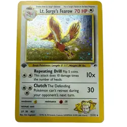 Pokemon Gym Heroes 1st Edition #7/132 Lt. Surge's Fearow Holofoil Holo 2000 Card - Image 1