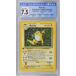 1999 Pokemon German Raichu- 1st Edition Base Set Holo, CGC 7.5 14/102 - Image 1