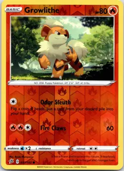 Growlithe 027/192 C Rebel Clash Pokemon Reverse Holo NM - Image 1
