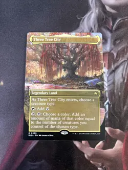 MtG Three Tree City (Autumn/Fall) - NM Borderless - Bloomburrow 339 - Image 1
