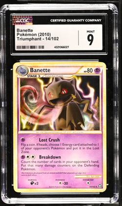 Banette - Triumphant 14/102 Non-Holo Rare 2010 Pokemon - CGC 9 Mint - Pop 4 - Image 1
