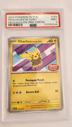 Pokemon TCG Scarlet & Violet Promo Pikachu Berkemaja Batik Indonesian 154/SV-P … - Image 1