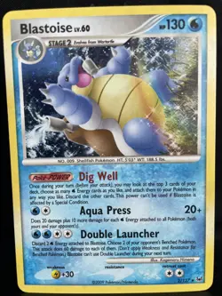 Pokemon TCG Blastoise Holo Rare Card 2/127 Platinum Base Set 2009 LP - Image 1