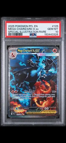 2025 POKEMON PFL EN-PHANTASMAL FLAMES #125 MEGA CHARIZARD X EX PSA 10 - Image 2