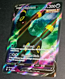 POKEMON EVOLVING SKIES UMBREON V HOLO #188/203 - FULL ART (ULTRA RARE) - NM - Image 2
