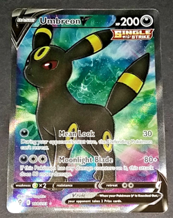 POKEMON EVOLVING SKIES UMBREON V HOLO #188/203 - FULL ART (ULTRA RARE) - NM - Image 3