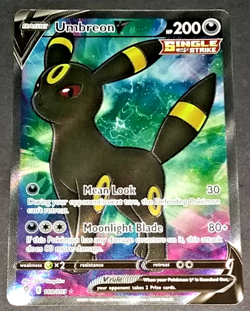 POKEMON EVOLVING SKIES UMBREON V HOLO #188/203 - FULL ART (ULTRA RARE) - NM - Image 4