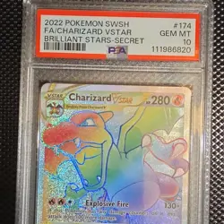 Pokemon TCG Charizard VSTAR Brilliant Stars 174/172 Secret Rare Holo PSA 10 - Image 1