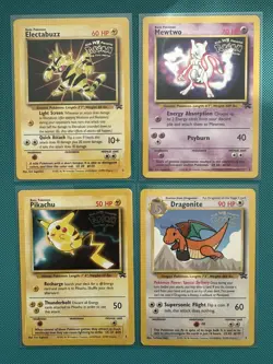Pokemon WOTC Black Star Movie Promo Mewtwo, Dragonite, Pikachu, Electabuzz Set - Image 1