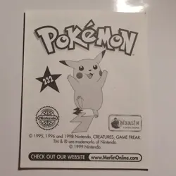 Pokemon - Psyduck - Topps Merlin Sticker - Series 1 - #232/240 - 1999 - Image 2