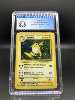 1999 Pokemon Unlimited Base Set Holo Raichu 14/102 CGC 8.5 PSA BGS - Image 1