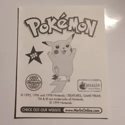 Pokemon - Rhyhorn - Topps Merlin Sticker - Series 1 - #200/240 - 1999 - Image 2