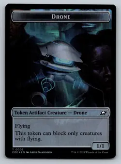 Robot Drone (0003) Double-Sided Token Foil MTG Magic Edge of Eternity NM - Image 1