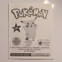 Pokemon - Ponyta - Topps Merlin Sticker - Series 1 - #183/240 - 1999 - Image 2